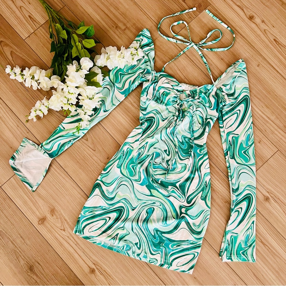 Y2K Green Marble Dress